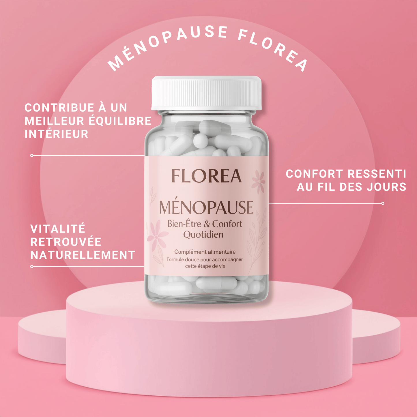 Vitamines Ménopause Florea – Complément ménopause bouffées de chaleur & fatigue